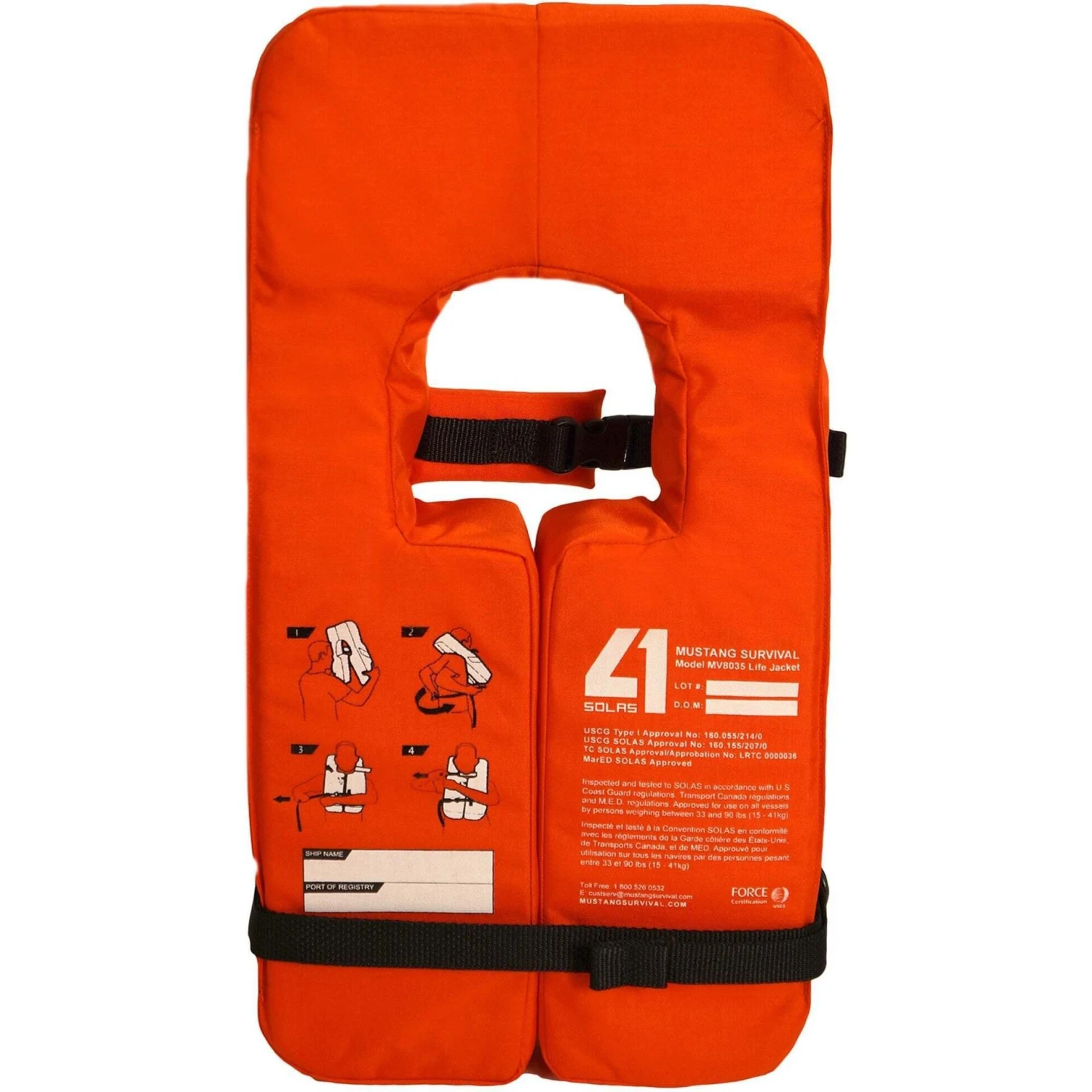 Mustang Survival Adult 4-One SOLAS Life Jacket/PFD - MV8040-2-0 2 Mustang Survival Adult 4-One SOLAS Life Jacket/PFD - MV8040-2-0 - Image 2
