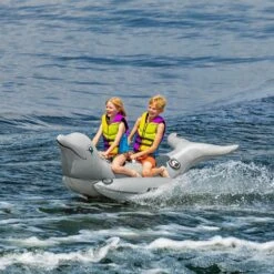 Airhead Dolphin 2-Person Inflatable Towable Boat Tube - AHHD-3056 -Sports Store dolphin 2 person inflatable towable boat tube ahhd 3056 9