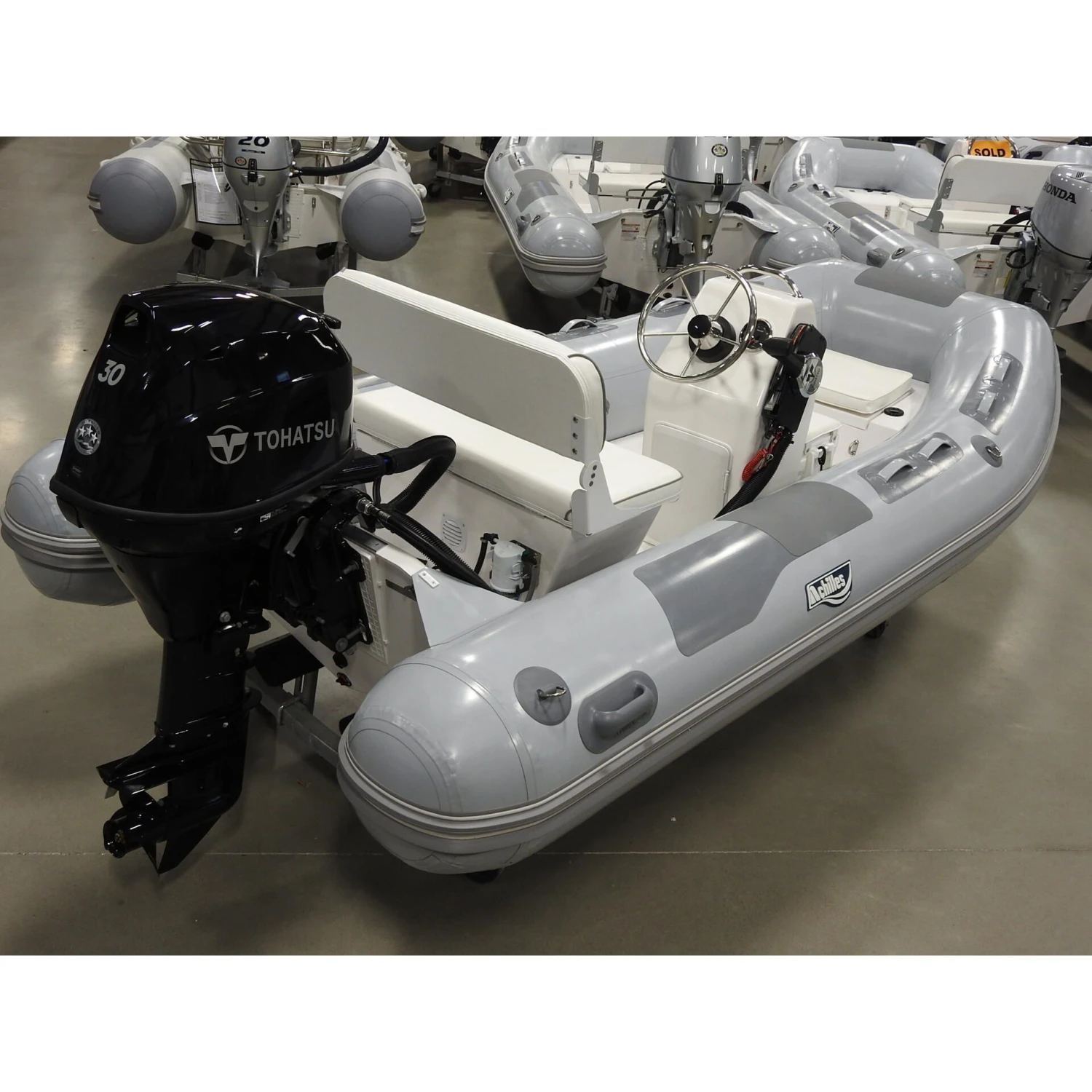 Achilles HB-385DX Fiberglass RIB 12' 8" Boat With Honda 40 HP Motor - BF40 - 2024 2 Achilles HB-385DX Fiberglass RIB 12' 8" Boat With Honda 40 HP Motor - BF40 - 2024 - Image 2