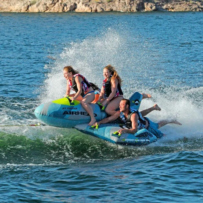 Airhead Jet Fighter 4-Person Inflatable Towable Boat Tube - AHFJ-14 10 Airhead Jet Fighter 4-Person Inflatable Towable Boat Tube - AHFJ-14 - Image 10