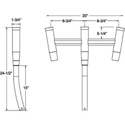 TACO Kite Fishing Rod Holder Cluster - F31-0770BSA-1