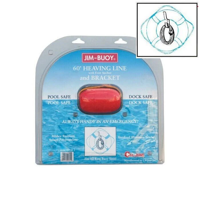 Jim-Buoy Life Ring Bracket With Throw Line - 800-60 1 Jim-Buoy Life Ring Bracket With Throw Line - 800-60