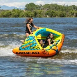 Airhead Poparazzi 3-Person Inflatable Towable Boat Tube - AHPZ-1750 -Sports Store poparazzi 3 person inflatable towable boat tube ahpz 1750 10