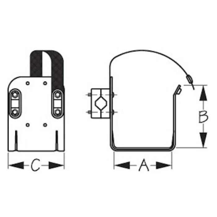 Sea-Dog Rail-Mount Horseshoe Buoy Bracket - 327135-1 2 Sea-Dog Rail-Mount Horseshoe Buoy Bracket - 327135-1 - Image 2